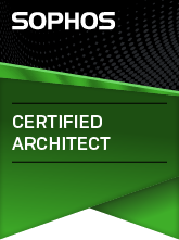 Das Zertifikat zeigt die Qualifikation Sophos Certified Architect, die höchste Qualifizierungsstufe im Sophos-Partnerprogramm.